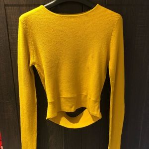 Mustard long sleeve crop sweater